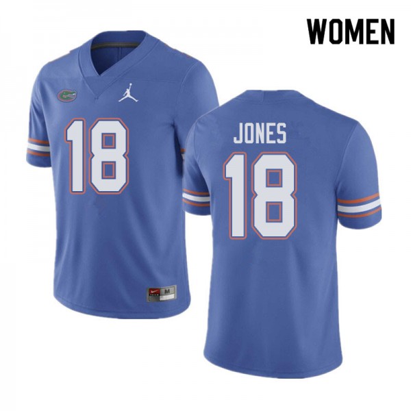 Jordan Brand Women #18 Jalon Jones Florida Gators College Football Jerseys Blue